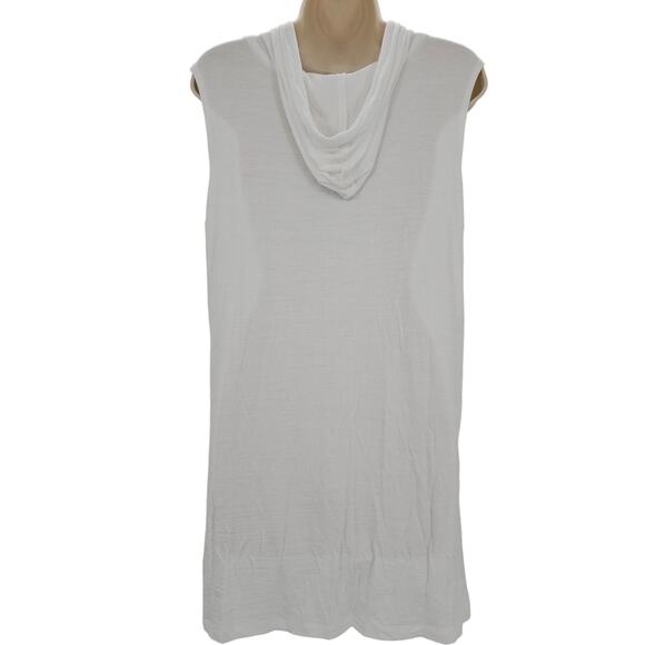 J Valdi Woman size M Kira Slub Sleeveless Full Zip Dress Swim Cover Up White NEW - Picture 4 of 8